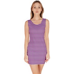 Gingham Plaid Fabric Pattern Purple Bodycon Dress