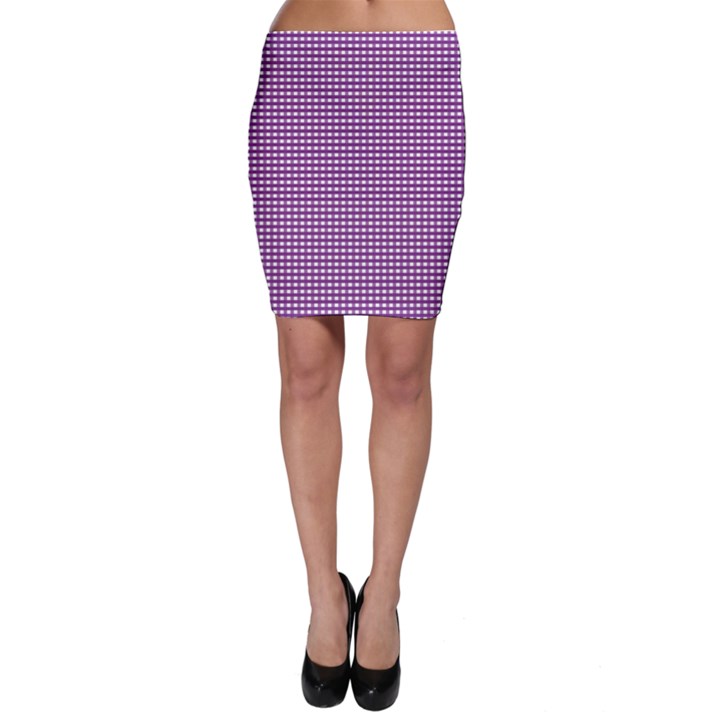 Gingham Plaid Fabric Pattern Purple Bodycon Skirt