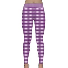 Gingham Plaid Fabric Pattern Purple Classic Yoga Leggings