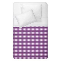 Gingham Plaid Fabric Pattern Purple Duvet Cover (single Size)