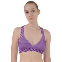 Gingham Plaid Fabric Pattern Purple Sweetheart Sports Bra by HermanTelo