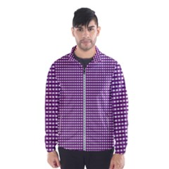 Gingham Plaid Fabric Pattern Purple Men s Windbreaker