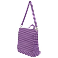 Gingham Plaid Fabric Pattern Purple Crossbody Backpack by HermanTelo