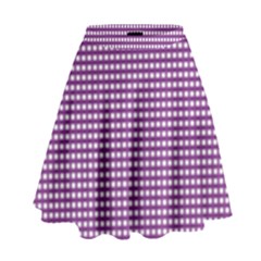 Gingham Plaid Fabric Pattern Purple High Waist Skirt