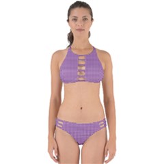 Gingham Plaid Fabric Pattern Purple Perfectly Cut Out Bikini Set