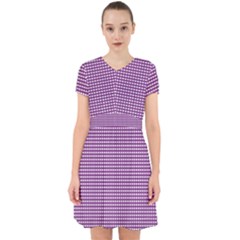 Gingham Plaid Fabric Pattern Purple Adorable In Chiffon Dress by HermanTelo