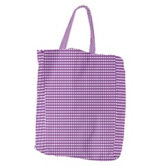 Gingham Plaid Fabric Pattern Purple Giant Grocery Tote by HermanTelo