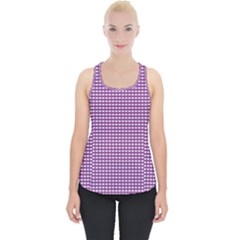 Gingham Plaid Fabric Pattern Purple Piece Up Tank Top by HermanTelo