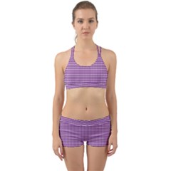 Gingham Plaid Fabric Pattern Purple Back Web Gym Set by HermanTelo