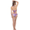 Gingham Plaid Fabric Pattern Purple Cross Front Halter Bikini Set View2