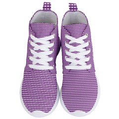 Gingham Plaid Fabric Pattern Purple Women s Lightweight High Top Sneakers by HermanTelo