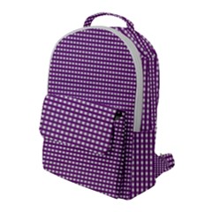 Gingham Plaid Fabric Pattern Purple Flap Pocket Backpack (large) by HermanTelo