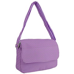 Gingham Plaid Fabric Pattern Purple Courier Bag by HermanTelo