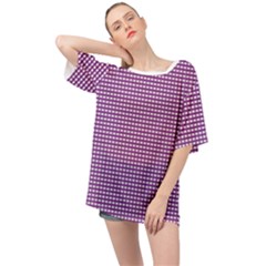 Gingham Plaid Fabric Pattern Purple Oversized Chiffon Top by HermanTelo