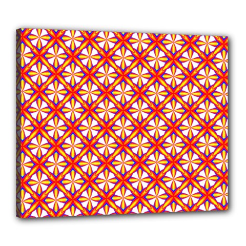 Hexagon Polygon Colorful Prismatic Canvas 24  X 20  (stretched) by HermanTelo