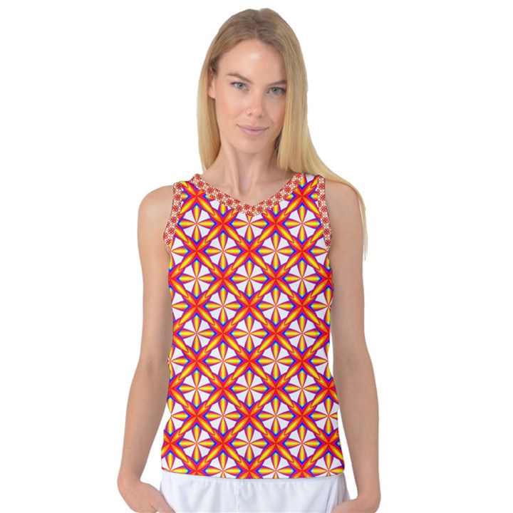 Hexagon Polygon Colorful Prismatic Women s Basketball Tank Top