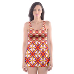 Hexagon Polygon Colorful Prismatic Skater Dress Swimsuit by HermanTelo