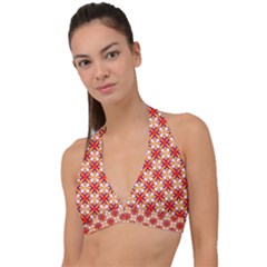 Hexagon Polygon Colorful Prismatic Halter Plunge Bikini Top