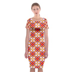 Hexagon Polygon Colorful Prismatic Classic Short Sleeve Midi Dress by HermanTelo