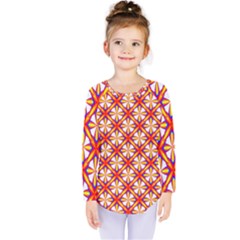 Hexagon Polygon Colorful Prismatic Kids  Long Sleeve Tee