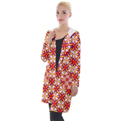 Hexagon Polygon Colorful Prismatic Hooded Pocket Cardigan