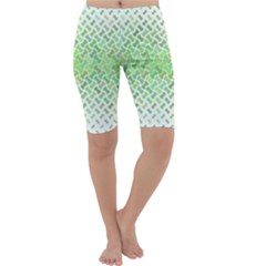 Green Pattern Curved Puzzle Cropped Leggings 