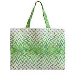 Green Pattern Curved Puzzle Zipper Mini Tote Bag