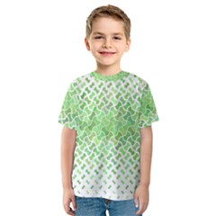 Green Pattern Curved Puzzle Kids  Sport Mesh Tee