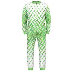 Green Pattern Curved Puzzle Onepiece Jumpsuit (men)  by HermanTelo