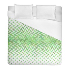 Green Pattern Curved Puzzle Duvet Cover (full/ Double Size)