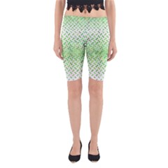 Green Pattern Curved Puzzle Yoga Cropped Leggings