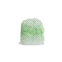 Green Pattern Curved Puzzle Drawstring Pouch (xs)