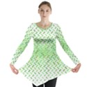 Green Pattern Curved Puzzle Long Sleeve Tunic  View1