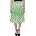 Green Pattern Curved Puzzle Classic Midi Skirt View1