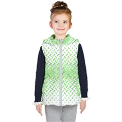 Green Pattern Curved Puzzle Kids  Hooded Puffer Vest by HermanTelo