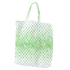 Green Pattern Curved Puzzle Giant Grocery Tote