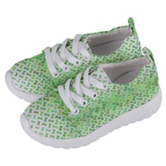 Green Pattern Curved Puzzle Kids  Lightweight Sports Shoes by HermanTelo