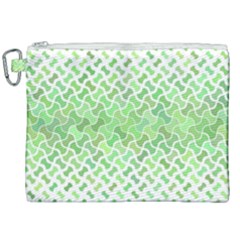 Green Pattern Curved Puzzle Canvas Cosmetic Bag (xxl)