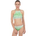 Green Pattern Curved Puzzle Racer Front Bikini Set View1