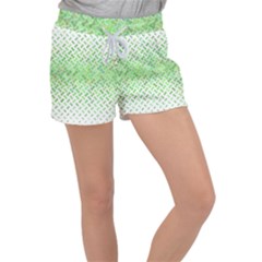 Green Pattern Curved Puzzle Women s Velour Lounge Shorts