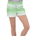 Green Pattern Curved Puzzle Women s Velour Lounge Shorts View1