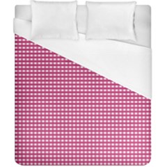 Gingham Plaid Fabric Pattern Pink Duvet Cover (california King Size)