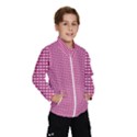 Gingham Plaid Fabric Pattern Pink Kids  Windbreaker View1