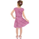 Gingham Plaid Fabric Pattern Pink Kids  Short Sleeve Dress View2