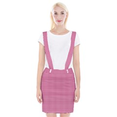 Gingham Plaid Fabric Pattern Pink Braces Suspender Skirt