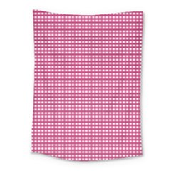 Gingham Plaid Fabric Pattern Pink Medium Tapestry