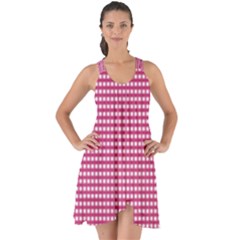 Gingham Plaid Fabric Pattern Pink Show Some Back Chiffon Dress