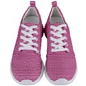 Gingham Plaid Fabric Pattern Pink Men s Lightweight Sports Shoes View1