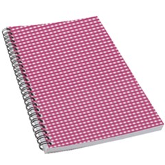 Gingham Plaid Fabric Pattern Pink 5 5  X 8 5  Notebook