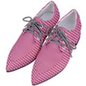 Gingham Plaid Fabric Pattern Pink Pointed Oxford Shoes View2